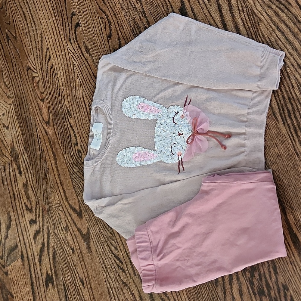 h&m organic cotton leggings and sweater set size 5/6 *sold as a set